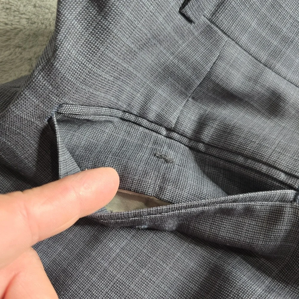 Polo University By Ralph Lauren Wool Pants Mens 38x31 (39) Gray Striped Pleated
